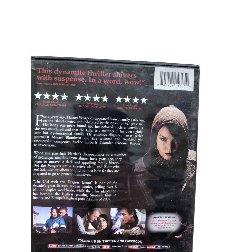 Stieg Larssons The Girl With The Dragon Tattoo DVD Based On Best-Selling Novel - Picture 3 of 6